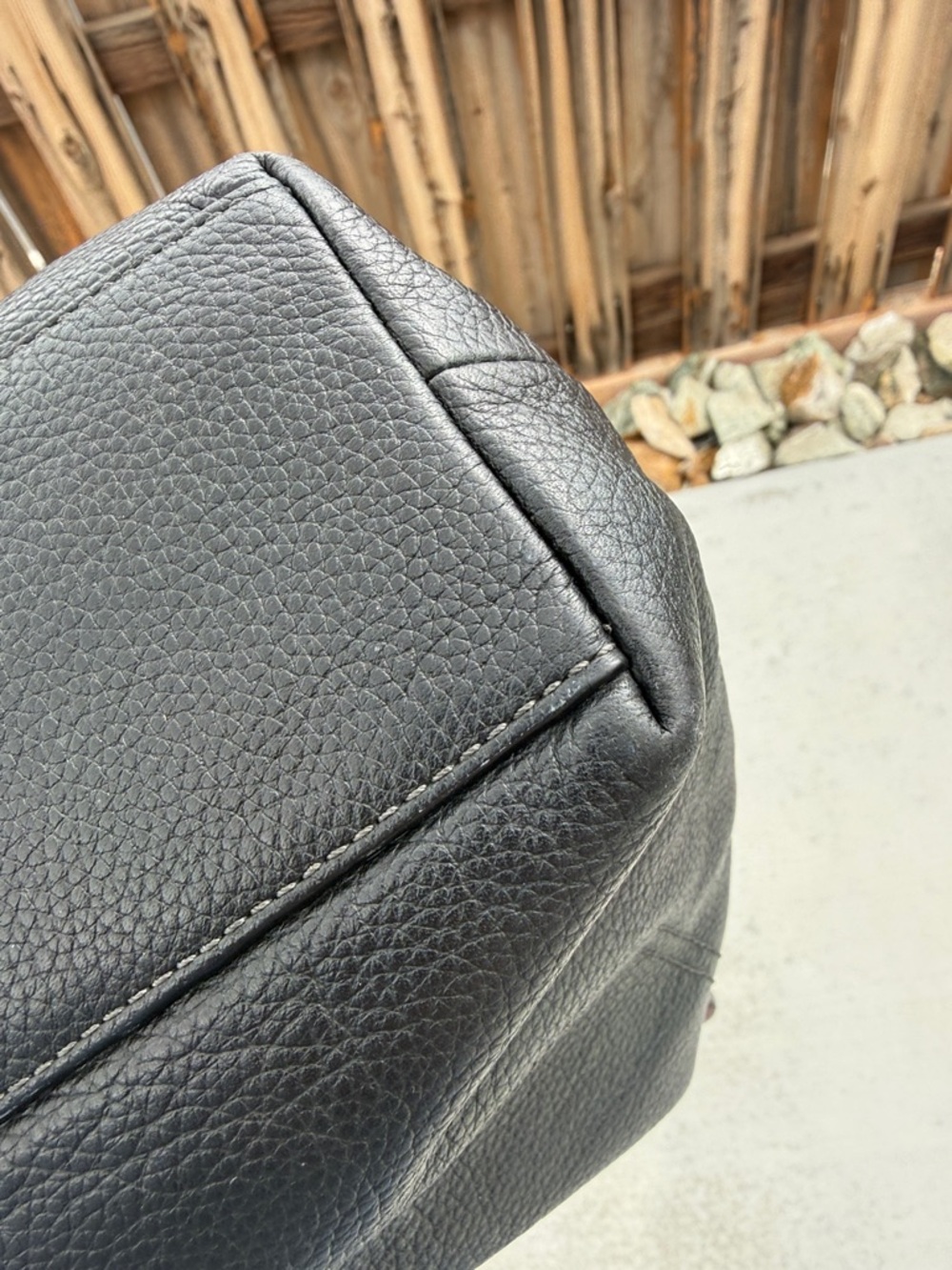 Coach Black Leather Shoulder Tote with Silver Hardware - Picture 9 of 16